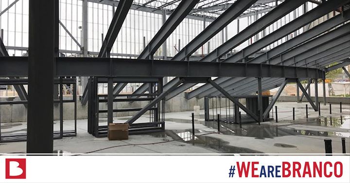 metal frame structure with the words hashtag #wearebranco